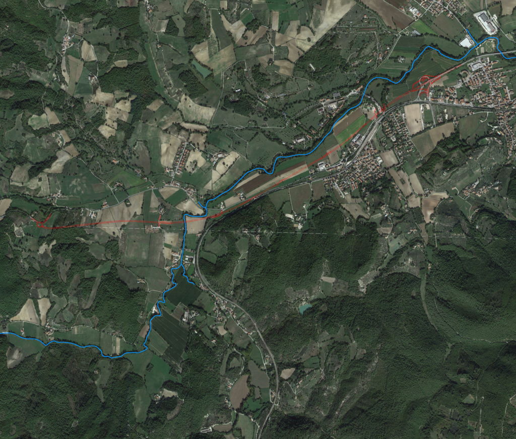 Studio idraulico di propagazione di piena a valle della diga di Arezzo sul Torrente Marroggia